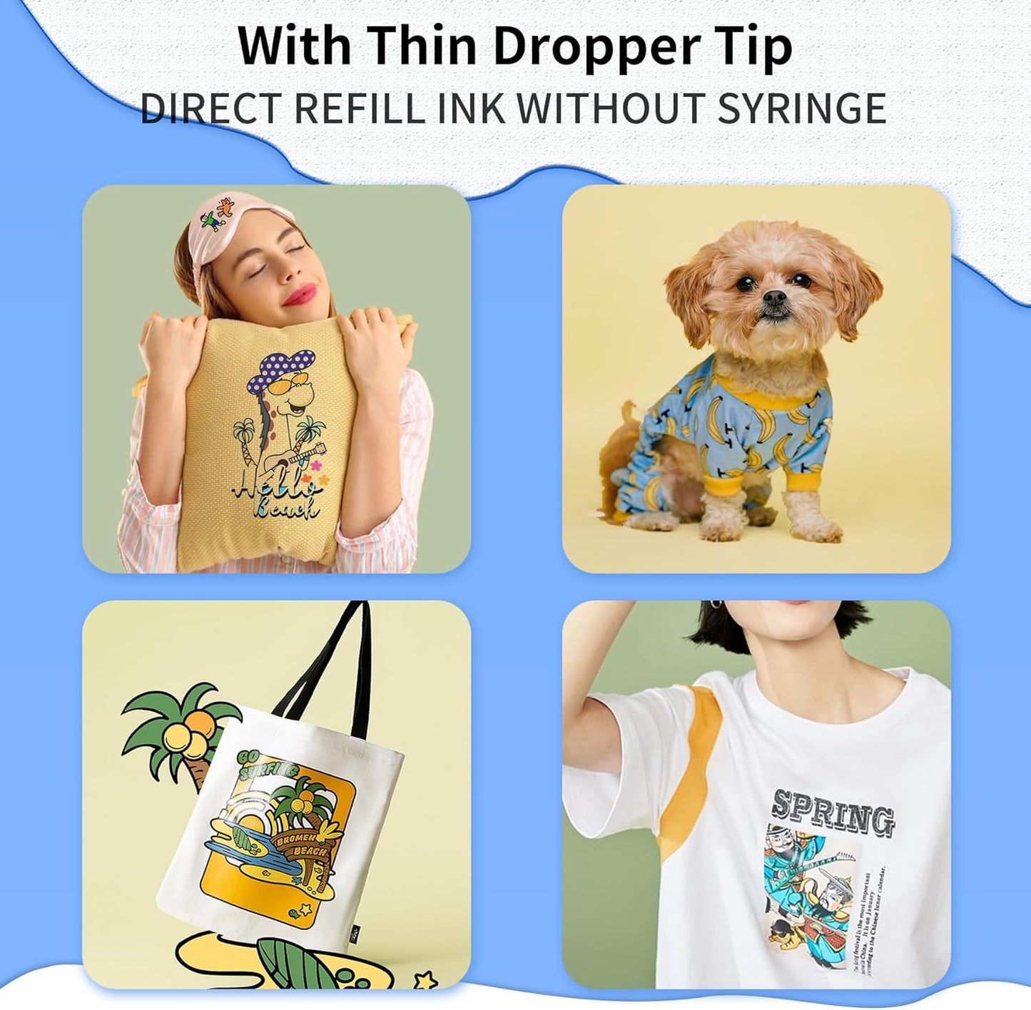 DTF Ink Yellow 500ml - Premium Heat Transfer Ink Conversion Kit Refill for L1800, I3200, R1390, XP600, R2400, L800, 1430, P400, P800, R2000, XP-15000 Printers, for DTF Film