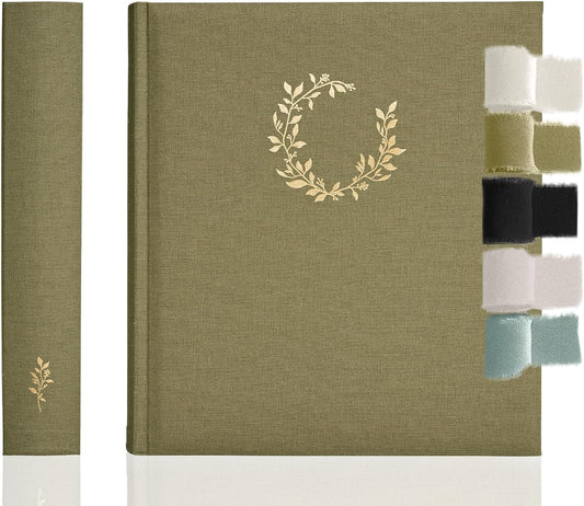 Premium Scrapbook Album – Photo Album with Writing Space – 100 Pages for Multiple Sizes 4x6, 5x7, 6x8, 8x10 – Holds 500 Photos – Wedding, Baby, Travel & Family Memories