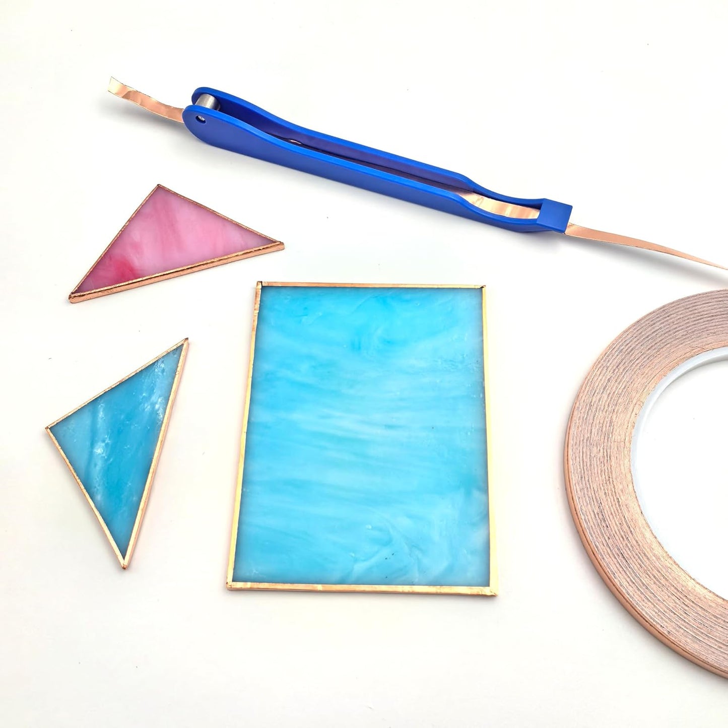 7/32 Inch Black Back Copper Foil for Stained Glass, 1.5 Mil Thick, 36 Yards 2 Rolls, with Copper Foil Hand Foiler