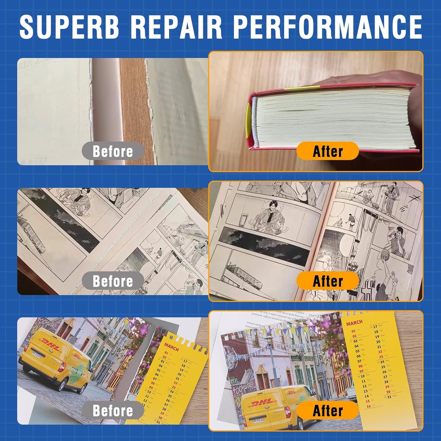 Book Repair & Binding Glue Kit – 8.5 Oz + 2×1.35 Oz Acid-Free PVA Adhesive – Neutral pH, Dries Clear & Flexible for Books, Crafts, Collages & Paper Art, Used for Bookbinding and Book Repair