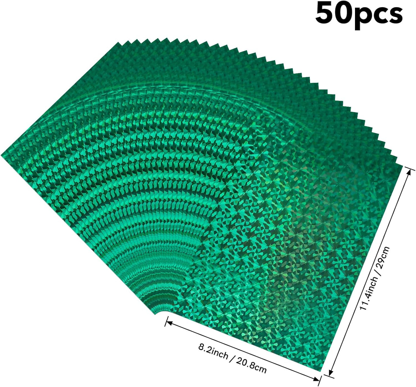 Briartw 50 Sheets Green Gemstone Toner Reactive Foil - Per Sheet 20x29cm (7.9 x 11.4 inch)- Metallic Finish for Laser Printers & Laminators - Ideal for Printing,Cardmaking,Scrapbooking,DIY Projects