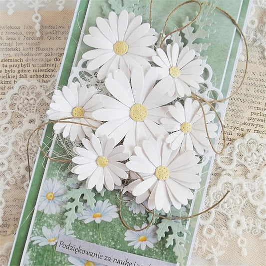 Cutting Dies Metal Stencils Scrapbooking Tools DIY Embossing Template for Paper Card Making Album Arts Crafts Supplies (Daisy Flower Set-9.4x8.4cm)