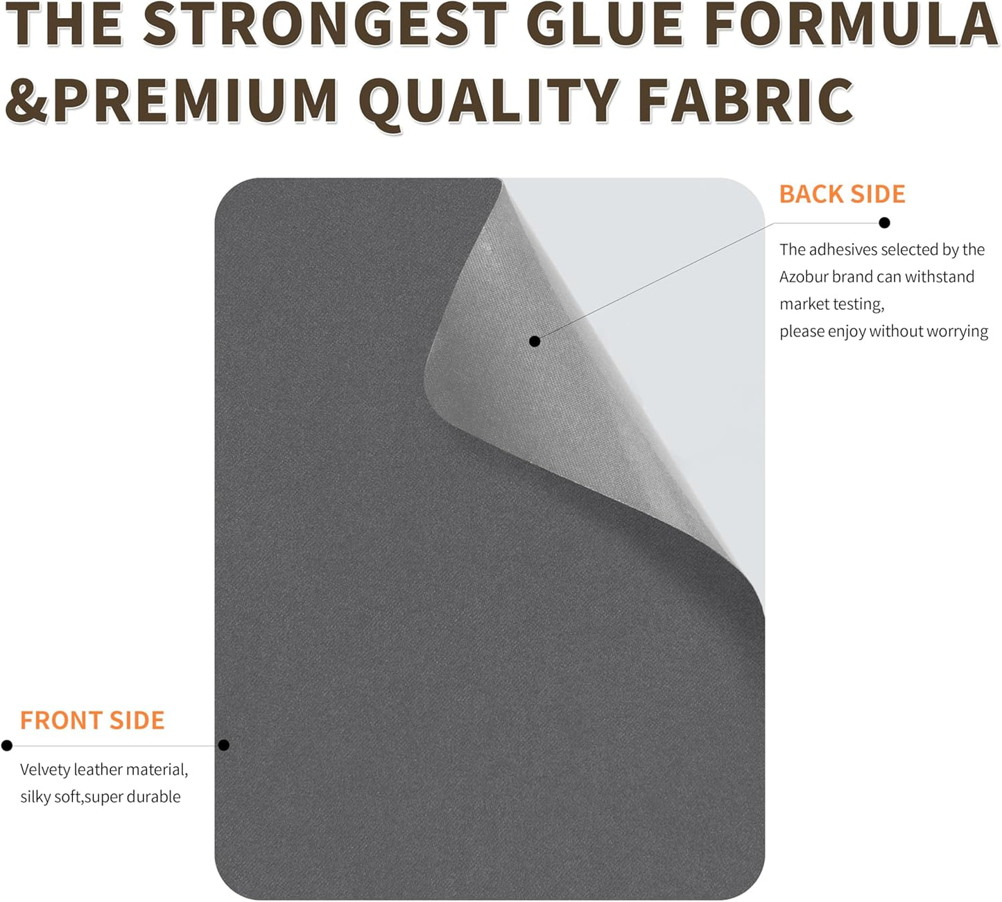 Azobur Sofa Fabric Repair Patch, 6 Piece Microfiber Patches, Self Adhesive Fabric Sofa Patch Repair Fabric, Luxurious Look, Quick Fix Sofa.(Gray)