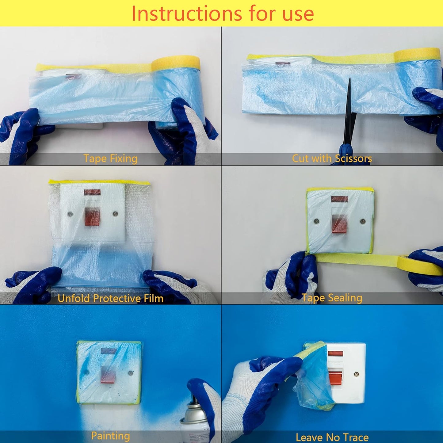 MyLifeUNIT Tape and Drape, 3 Pack Masking Paper with Tape for Automotive Painting