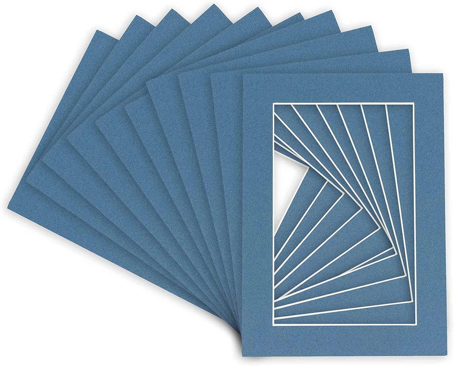 11x14 Mat for 8.5x11 Photo - Precut Steel Blue Picture Matboard for Frames Measuring 11 x 14 Inches - Bevel Cut Matte to Display Art Measuring 8.5 x 11 Inches - Acid Free Pack of TEN MATS