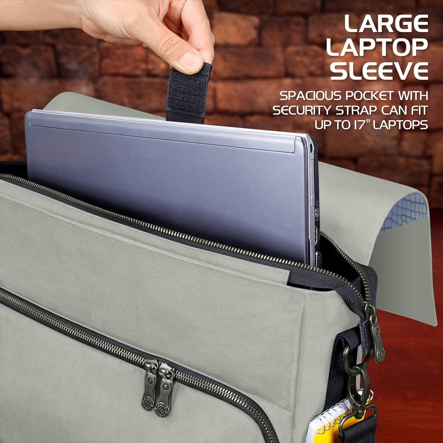 ENHANCE Collector's Edition RPG Player's Essentials DnD Bag - Dragon Hide Exterior Messenger Bag Fits 2-4 Books, Binders, Dice & Accessories, with 17 inch Laptop Slot, Battlemap Straps (Dragon Silver)