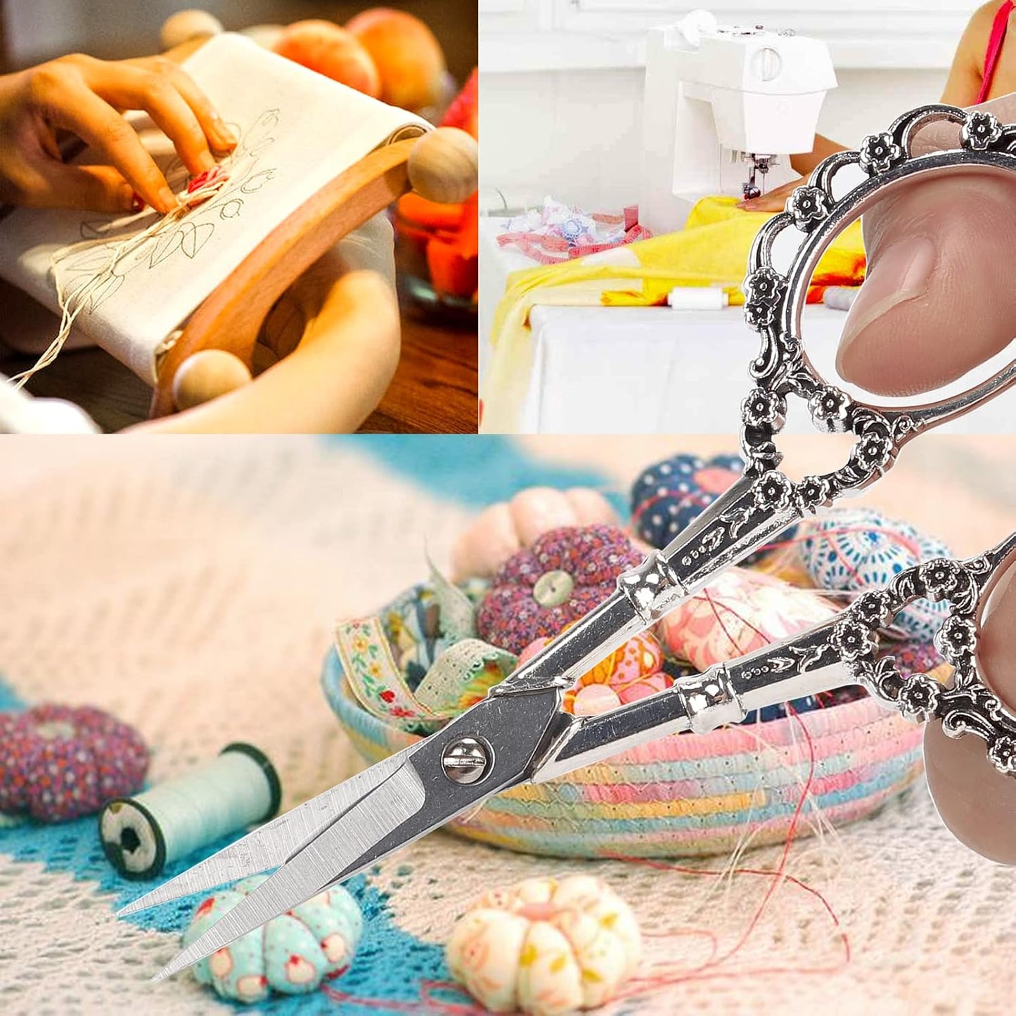 BIHRTC 4.5inch Scissors with Leather Case Plum Blossom Scissors Small Sharp Tip Stainless Steel Craft Scissor Shear for Office Home Sewing Supplies Cross Stitch Needlework DIY