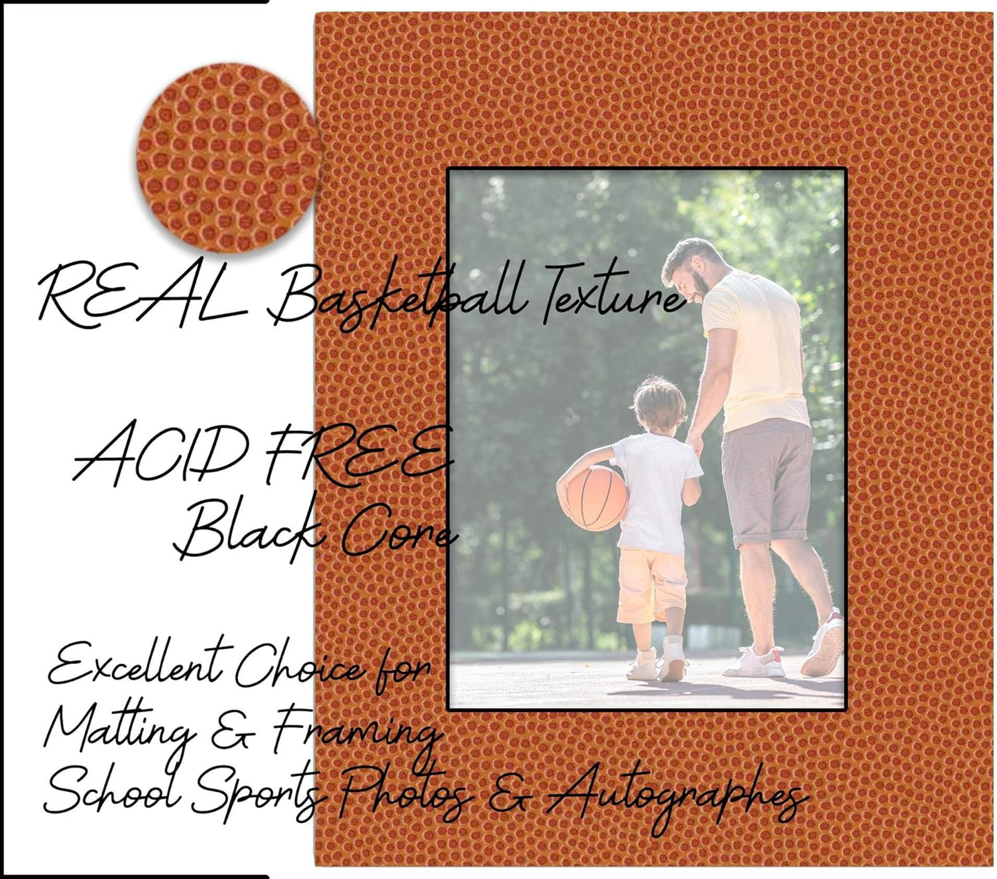 Pack of TEN 11x14 Mats Bevel Cut for 8.5x11 Photos - Acid Free Basketball Texture Precut Matboards For Pictures, Photos, Framing - 4-ply Thickness