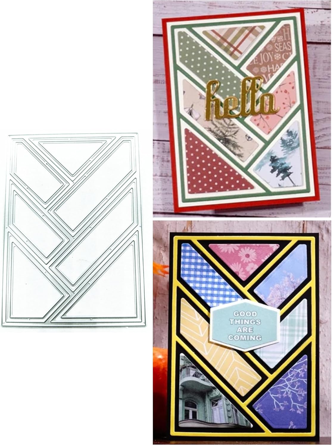 Mvchifay Cutting Dies for Card Making Metal Die-Cuts Scrapbooking Tool Hollow Frame DIY Craft Punch Template Embossing for Paper Album Decor (Rectangle Grid-14x10cm)