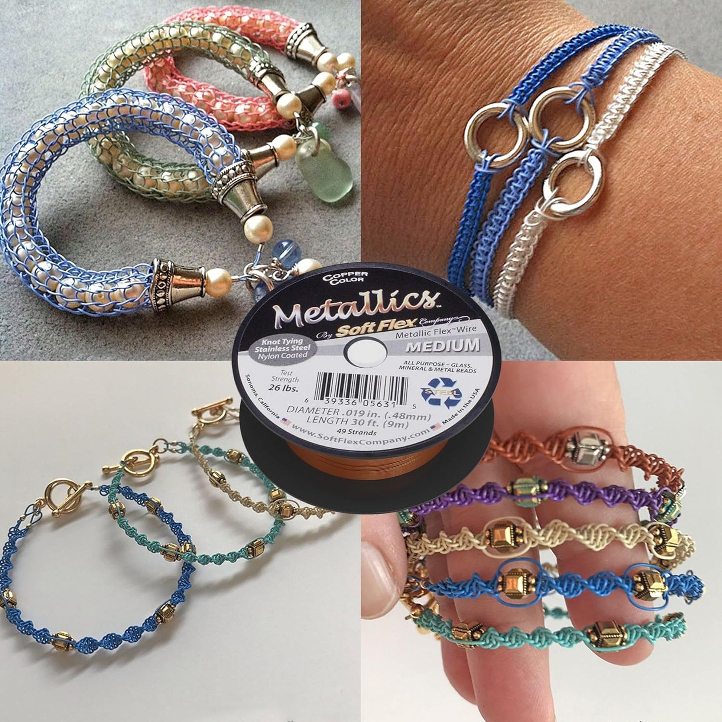 Soft Flex 49 Strand Beading Wire - Medium 0.19 Diameter - 30 Feet Nylon Design Wire