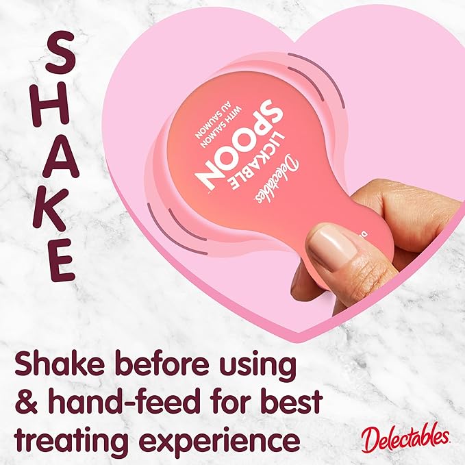 Hartz Delectables Lickable Spoon Handheld Wet Cat Treats Made with Real Salmon, Quick & Easy Creamy Puree, Mess Free, Grain-Free, No Added Fillers, No by-Products, No Added Preservatives, Salmon 32ct