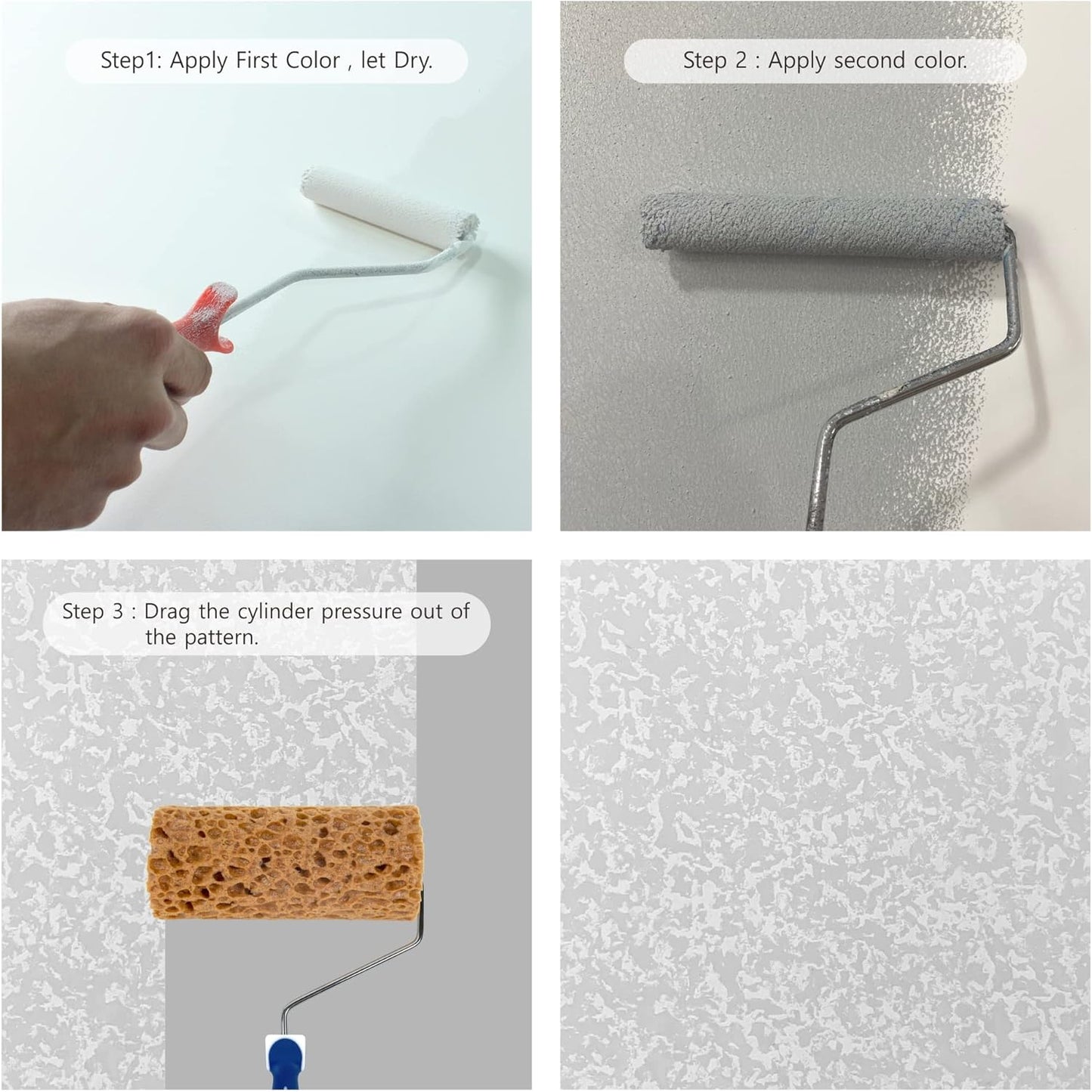 Hanroy Sponge Paint Roller Small 7" for Texture Painting Decorators Brush Tool, Fast and Easy Pattern Art Sponge Roller for Home Wall(M90F)