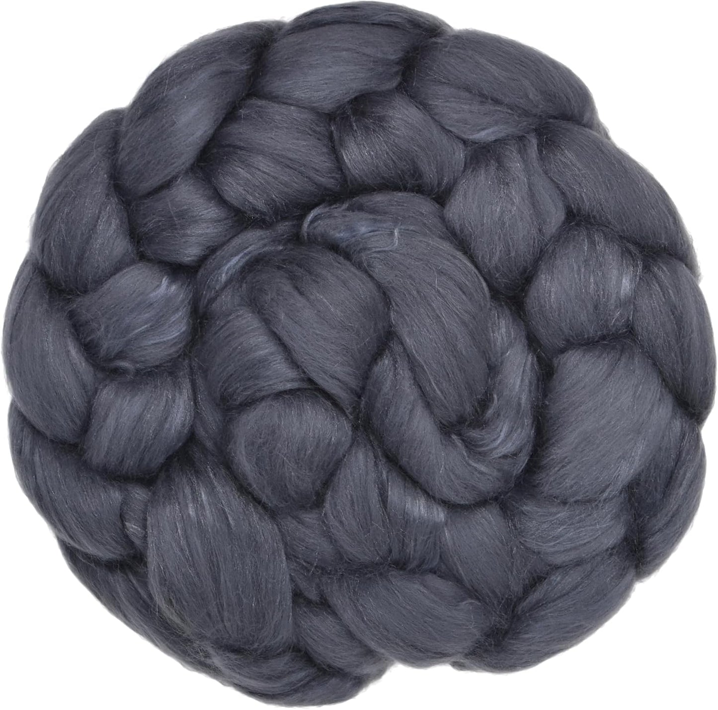 Merino Silk Luxe Tonal Designer Blend. Superfine Merino, Mulberry Silk, Tussah Silk. Top Roving for Spinning or Felting. Moon Shadow 1oz