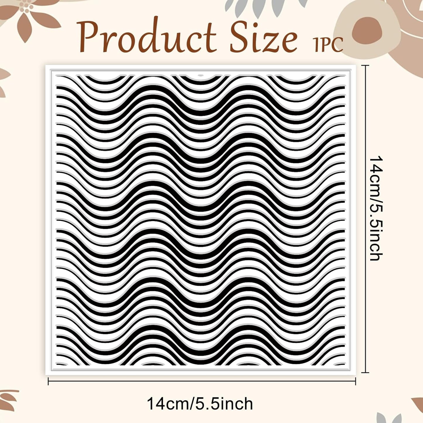 CHGCRAFT Wavy Lines Pattern Polymer Clay Texture Sheet Modern Gradient Art Lines Silicone Texture Mat for Polymer Clay Making Earrings Jewelry DIY Crafts 5.5 × 5.5 Inch