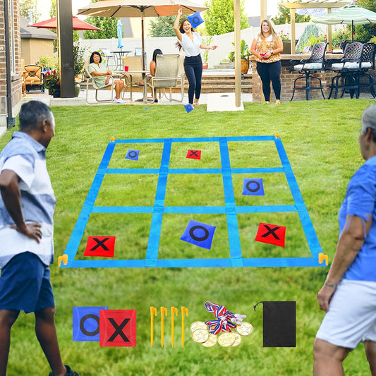 CWLAKON Outdoor Giant Tic Tac Toe Bean Bag Toss Games for Kids Adults Family, Large Outside Lawn Yard Backyard Carnival Field Day Game, Beach Picnic Camping Birthday Party Family Reunion Games