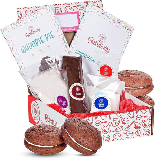 Baketivity Kids Baking DIY Activity Kit - Bake Delicious WhoopiePie with Pre-Measured Ingredients – Best Gift Idea for Boys and Girls Ages 4-12
