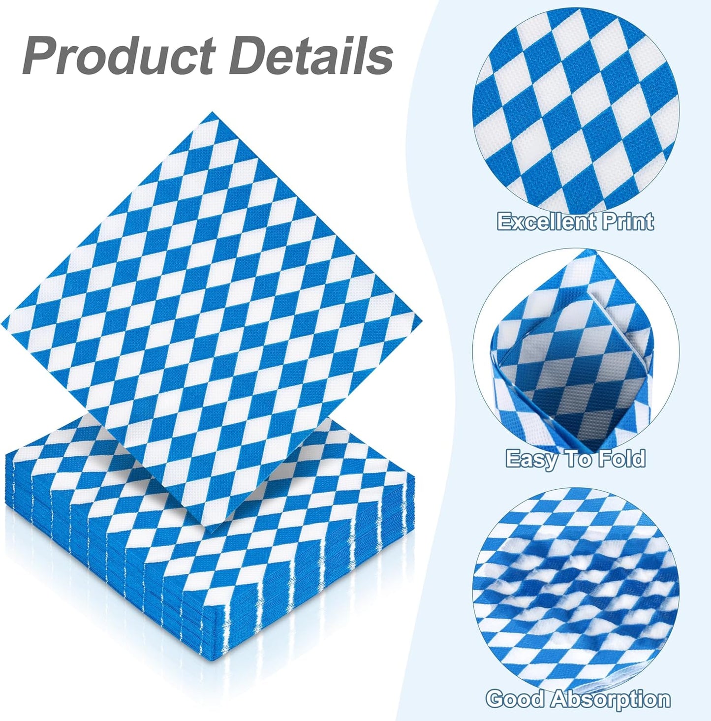 Aodaer 48 Pieces Oktoberfest Paper Napkins Disposable Oktoberfest Party Napkins Oktoberfest Cocktail Dinner Napkin Set 13" x 13" Unfolded Oktoberfest Tableware Napkins for Oktoberfest Party Supplies