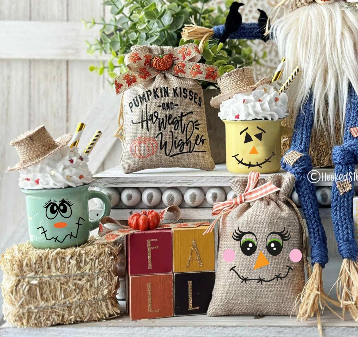 Fall Stencils Scarecrow Stencils Reusable Autumn Stencil DIY Crafts Templates for Painting on Wood Block T-Shirts Holiday Decor