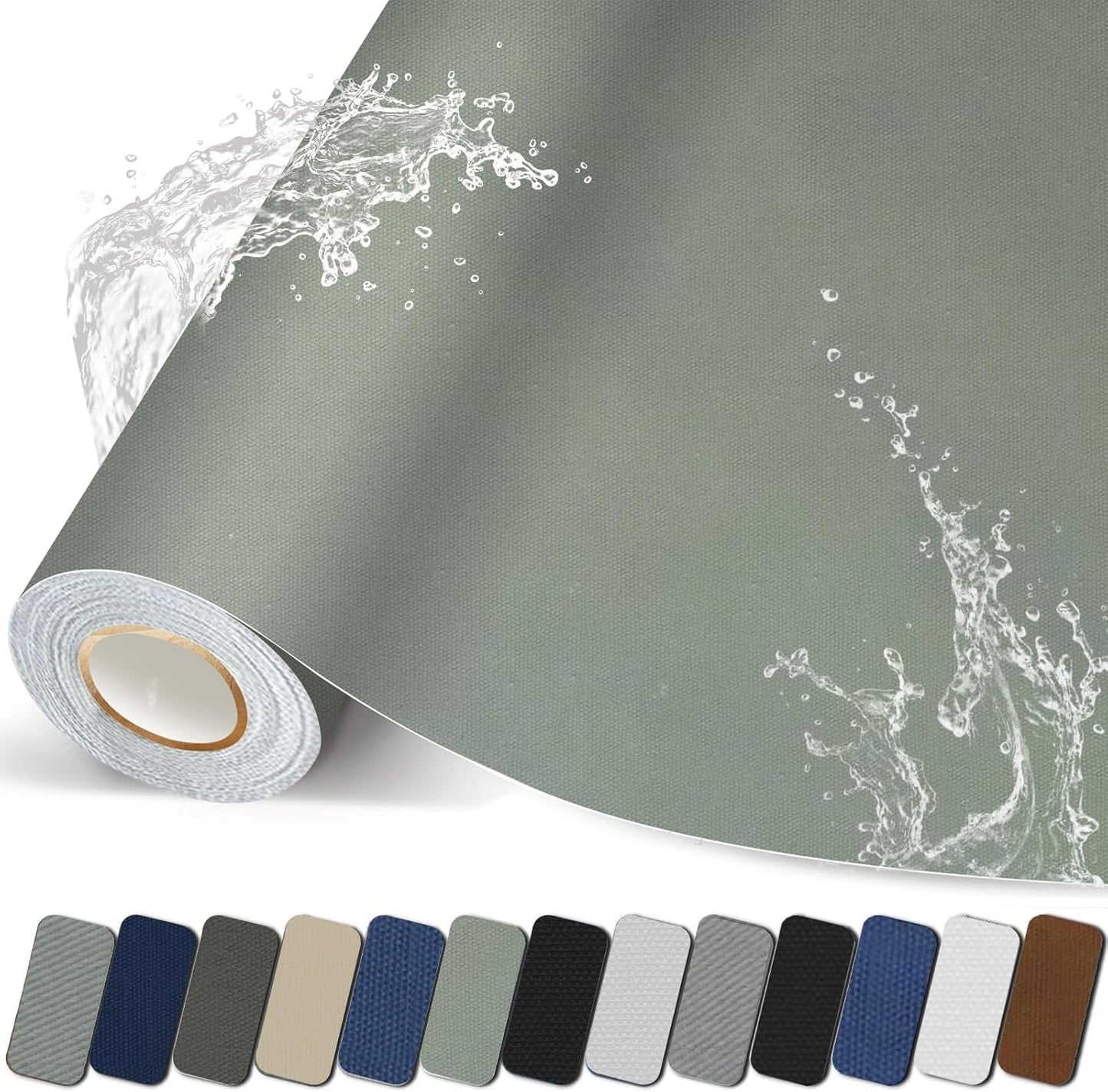 Canvas Repair Patch, 35X79 Inch Strong Sticky Fabric Repair Tape, Self-Adhesive Fabric Patch for Sofas, Tote Bags, Clothing, Car Seats, Furniture (Grey, 35X79 Inch)