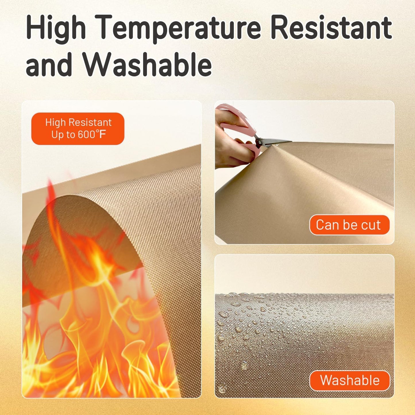 TransOurDream 3 PTFE Teflon Sheets Size XL16 x 24" for Heat Transfer Paper and Sublimation Paper and 6 Magnets for Holding Heat Press Reusable Heat Resistant Non stick