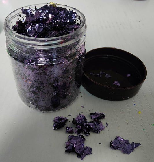 Gilding Flakes,Gold Foil Flakes for Resin,Blue Red Purple Pink Metallic Foil Flakes for Resin Jewelry Making,Nails,Painting Art,Crafts and Slime (Dark Purple)