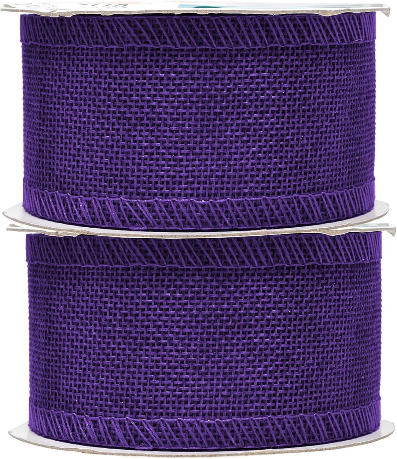 Mandala Crafts Purple Burlap Ribbon 2 Inches Wide Jute Ribbons for Crafts - 20 Yds Roll Rustic Burlap Wrap Trim Ribbons for Wreaths Bows Wedding Party Decoration