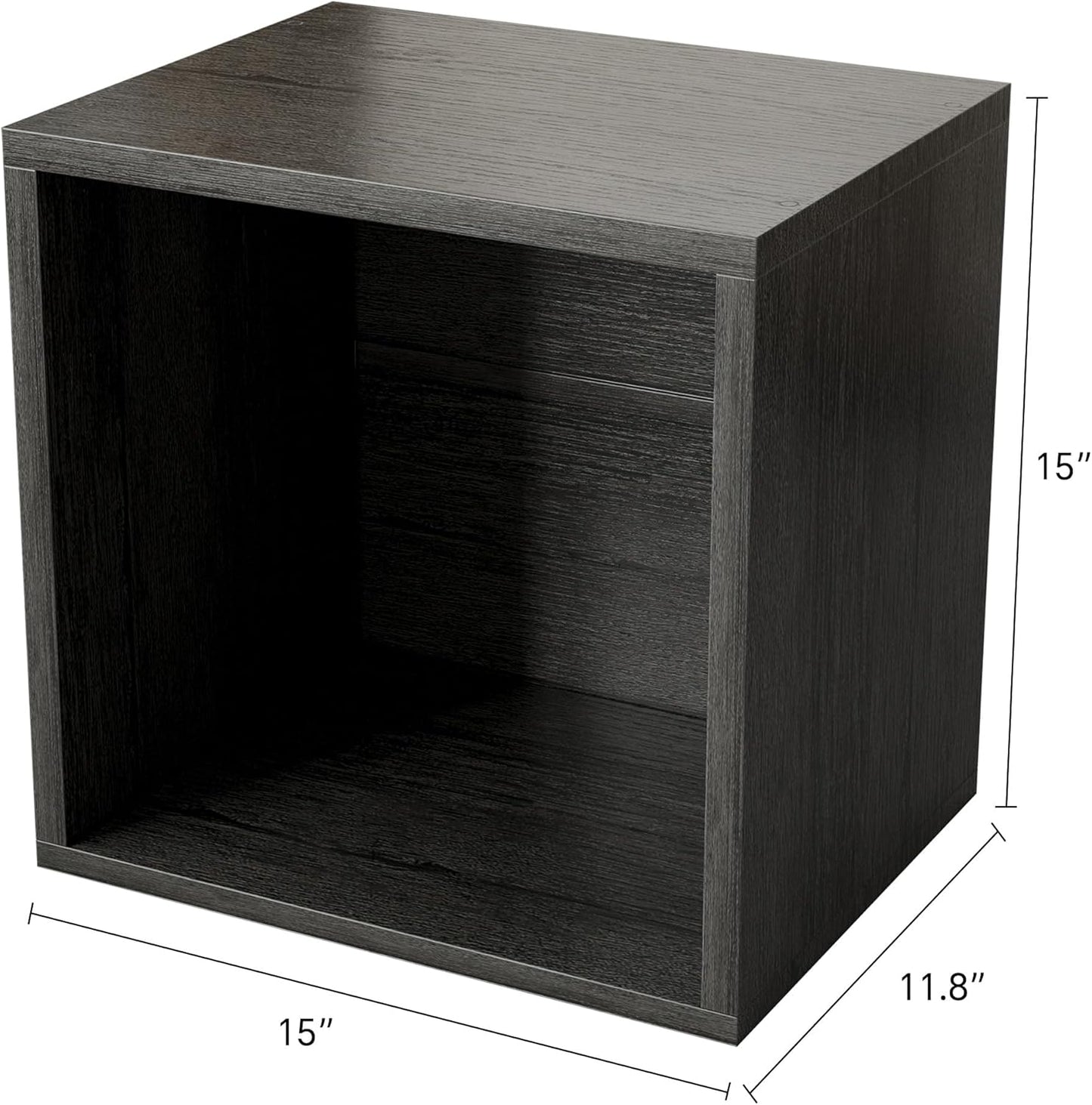 FUSUNBAO Magic DIY Cube Storage Organizer Stackable Cubes for Home Books Clothes Toy-Modular Cubby Storage System-Office Cubical-Bookcase Closet(French Oak,General Cube)