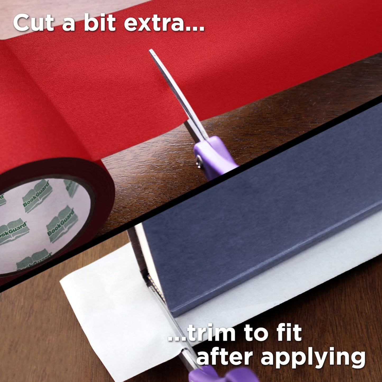 BookGuard 4 inch Premium Bookbinding Repair Cloth Tape, 15 Yard Roll, Red