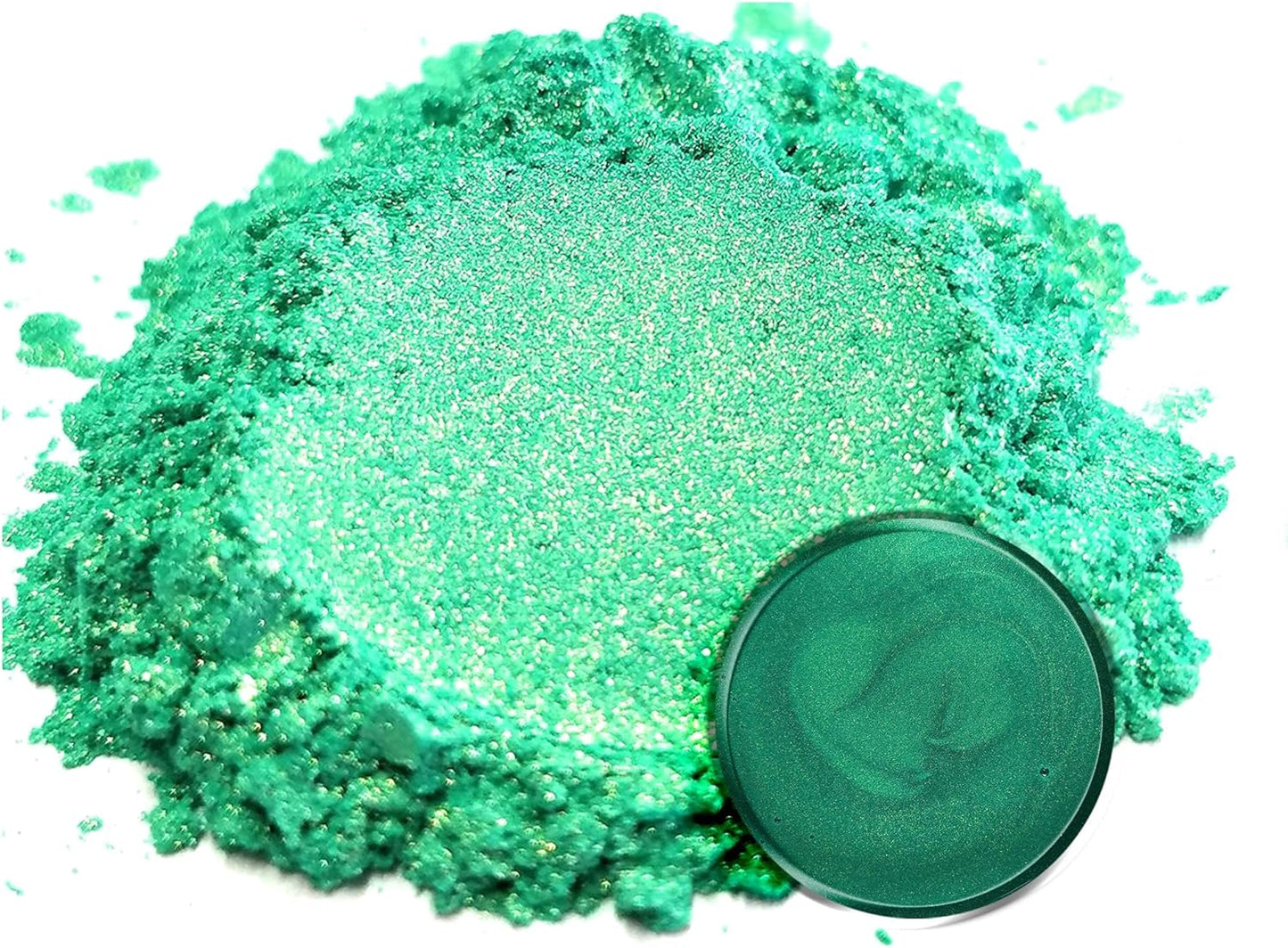 Eye Candy Pigments Premium Green Mica Powder - Kabosu (50gr) - for Epoxy, Resin, Soap, Paint, Woodworking, Acrylic Pouring, Bath Bombs, Fishing Lures - DIY Arts and Crafts Additive