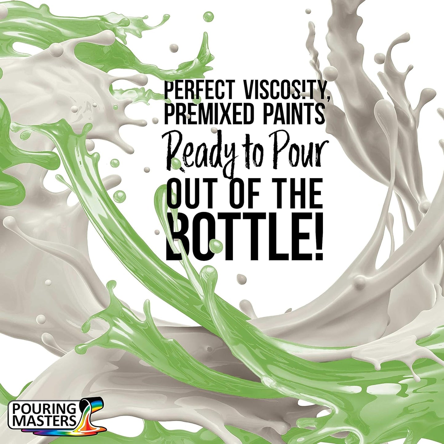 POURING MASTERS Celery Green Acrylic Ready to Pour Pouring Paint - Premium 8-Ounce Pre-Mixed Water-Based - for Canvas, Wood, Paper, Crafts, Tile, Rocks and More