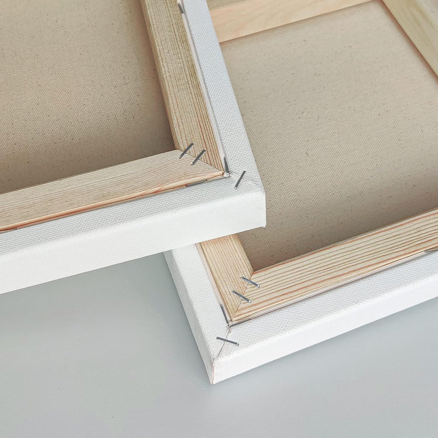 Gallery Wrapped Stretched Canvases for Painting 10x10 Inch 3-Pack, 16 oz Triple Primed Acid-Free 100% Cotton Blank Canvas, Square Spline Canvas for Oil Paint Acrylics Pouring & Wet Art Media