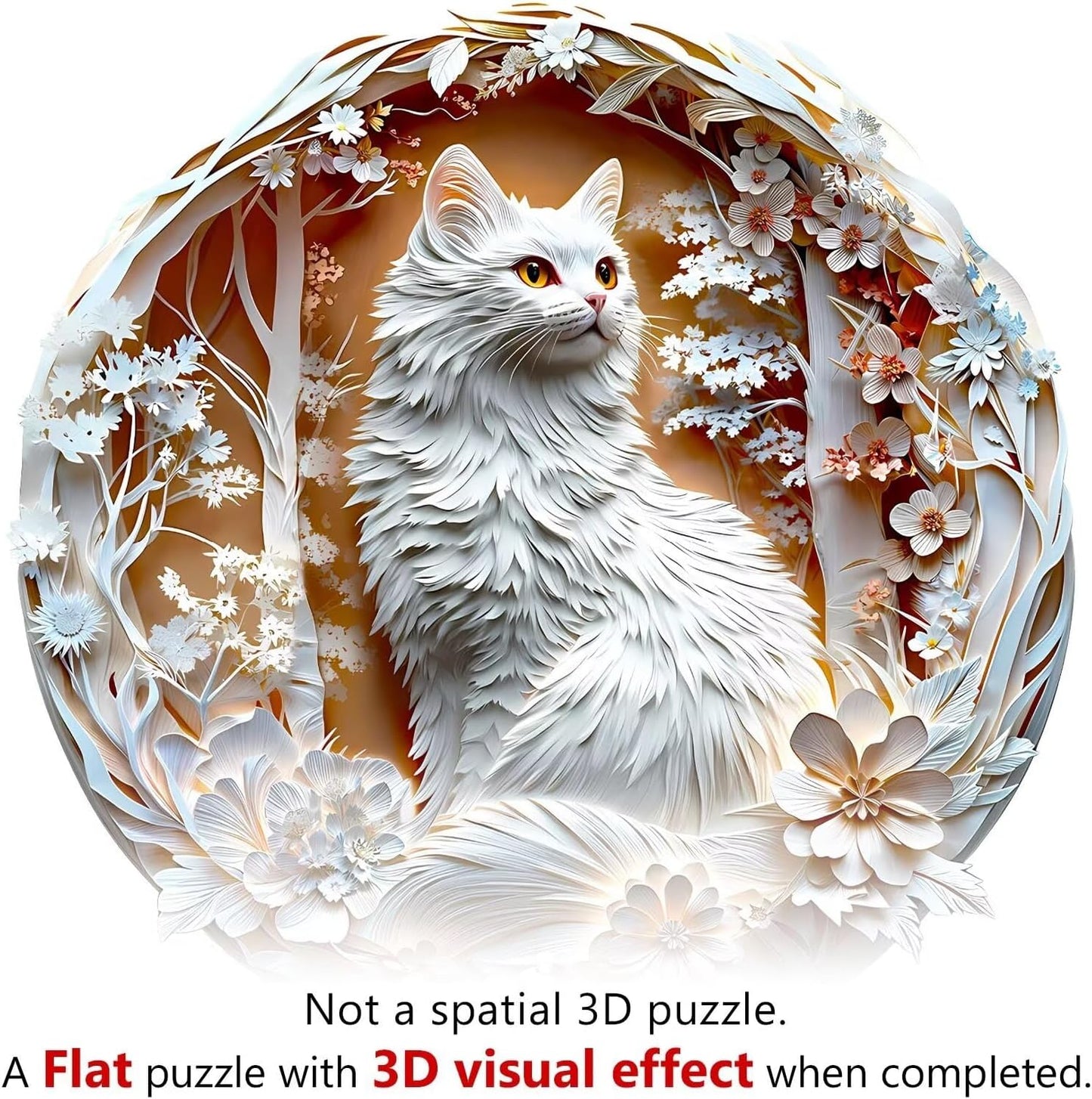 Wooden Puzzles Adults, 3D Cats Wooden Puzzles 100 Pieces, Unique Animal Shaped Wood Challenging Jigsaw Puzzles Gifts for Adults, 8.5x8.5in