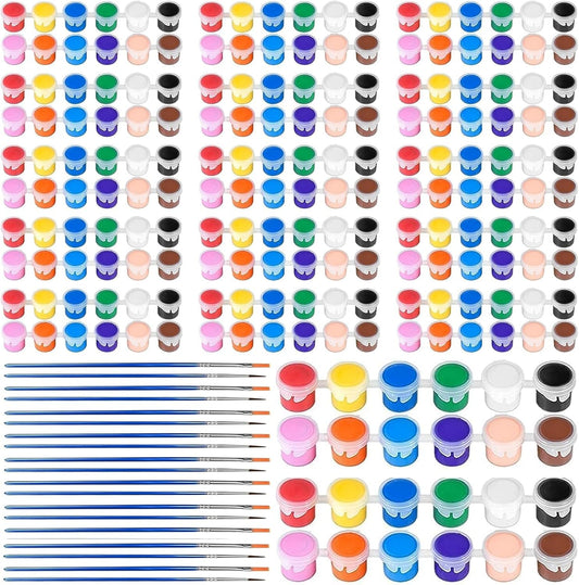 XINDUHUI 30 Pack Mini Acrylic Paint Set, 12 Colors Acrylic Paints Strips for Kids & Adults Craft Paint,420 PCS Kids Painting Kit Container Strips Storage for Home Birthday Classroom Party (420)