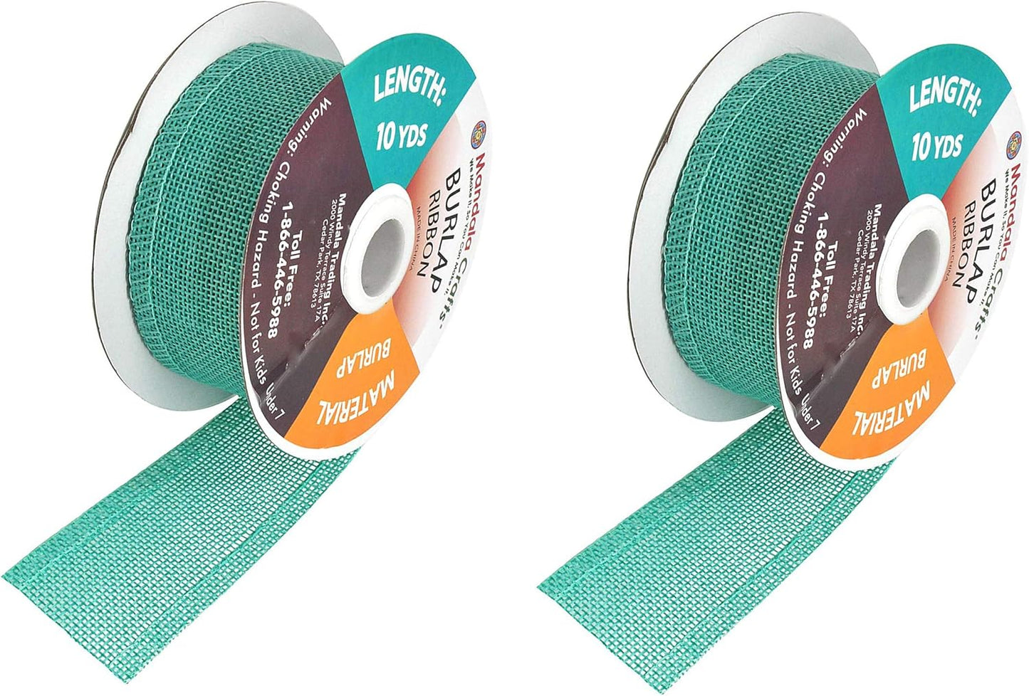 Mandala Crafts Turquoise Burlap Ribbon 1.5 Inches Wide Jute Ribbons for Crafts - 20 Yds Roll Rustic Burlap Wrap Trim Ribbons for Wreaths Bows Wedding Party Decoration