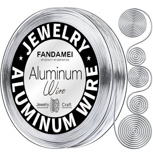 FANDAMEI Craft Wire 20 Gauge 98 Feet, Silver Wire for Jewelry Making, Aluminum Wire for Crafts, Sculpting, Beading. Metal Bendable for DIY, Christmas Floral Craft, Decoration, Jewelry Making