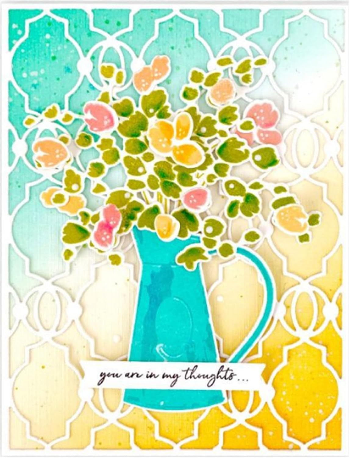 Cutting Dies Metal Stencils Scrapbooking Tools Flowers Lace Frame DIY Embossing Template for Paper Card Making Album Arts Crafts Supplies (Lantern Lace-14.4x11.2cm)