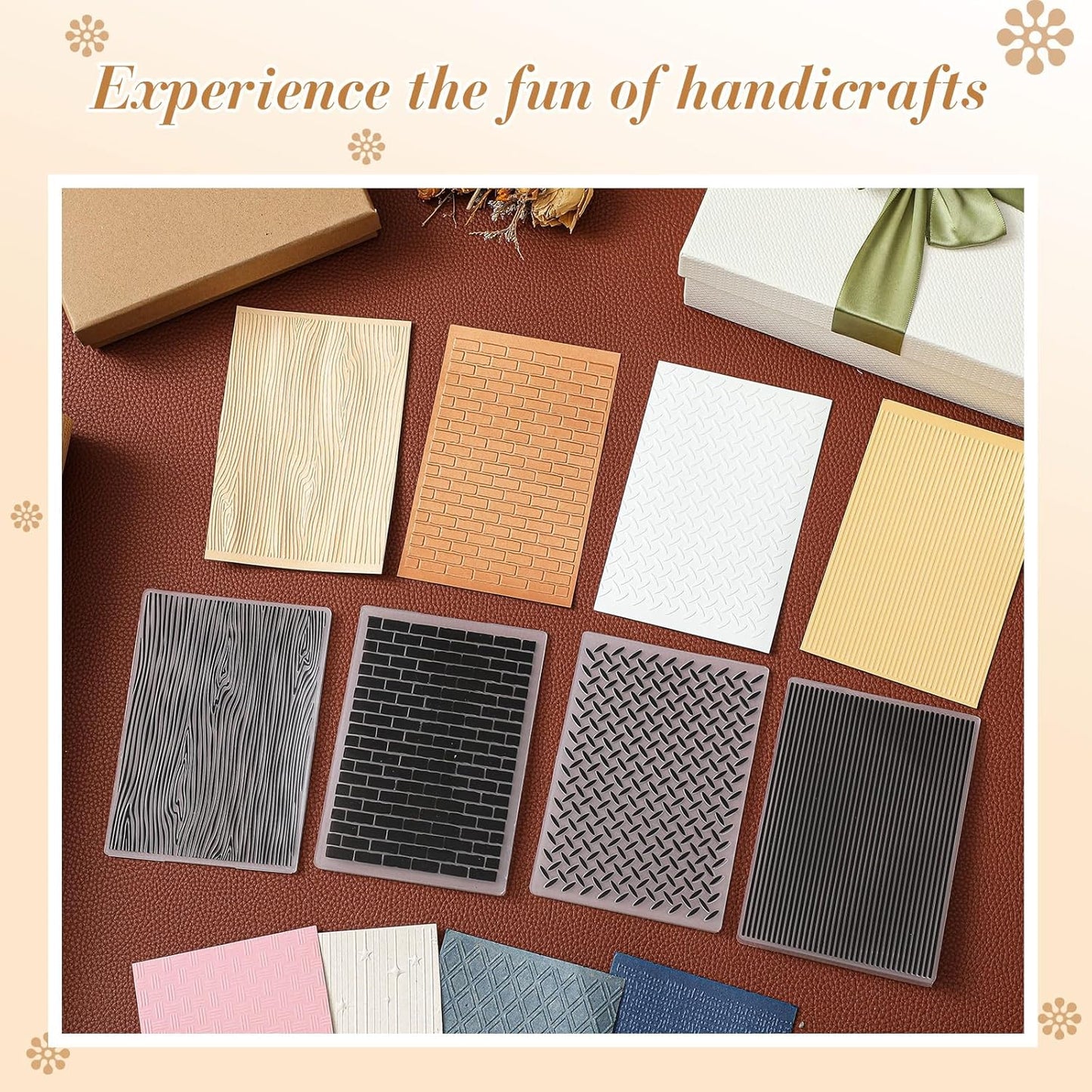 Geiserailie 8 Pcs Embossing Folders Embossing Machine Template Paper Card Folders for Christmas Card Making DIY Flower Scrapbook Photo Album Craft Decoration 5.9 x 4.1 Inch (Vintage Style)