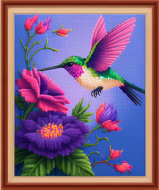 Dimensean Stamped Cross Stitch Kits Full Range of Embroidery Patterns Starter Kits for Beginners Adult or Kids DIY Cross Stitches Needlepoint Kits 11CT-Hummingbirds Gather Honey 15.7x19.7 inch