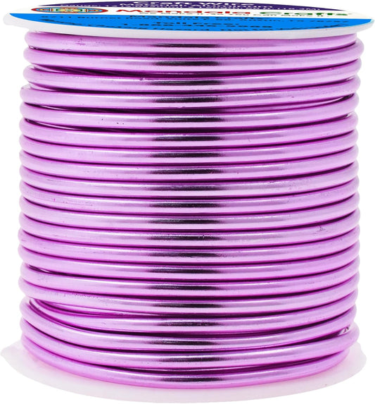 Mandala Crafts 12 Gauge Anodized Aluminum Craft Wire for Jewelry Making - 60 FT Colored Flexible Violet Wire - Bendable for Bonsai Armature Crafting Sculpting