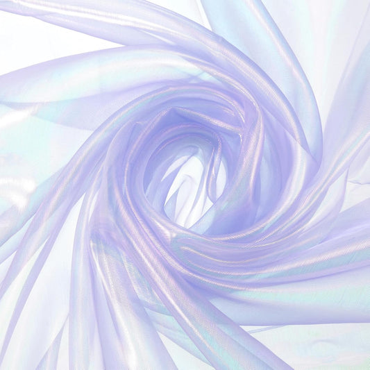 MECCANIXITY Iridescent Sheer Organza Fabric, 2 Yards x 59 Inches Solid Laser Holographic Shiny Fabric Organza Cloth for Wedding, Curtains, Costume, Photo Background, Snow Green