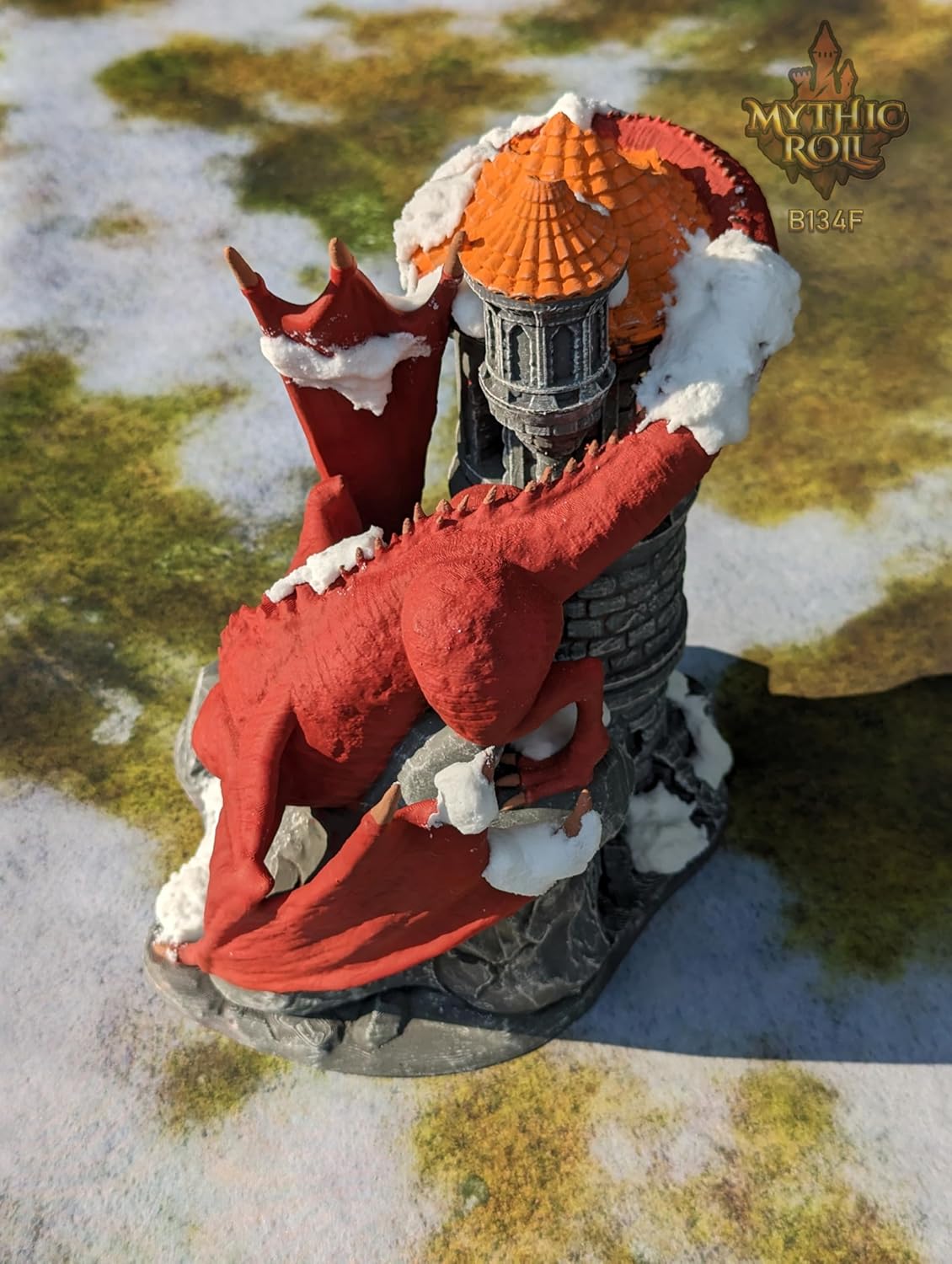 Dragon 3D Printed Dice Tower - Mythic Roll Collection - Unchained Games - Ascend to New Heights with your Rolls! (30.) Silk-Violet)