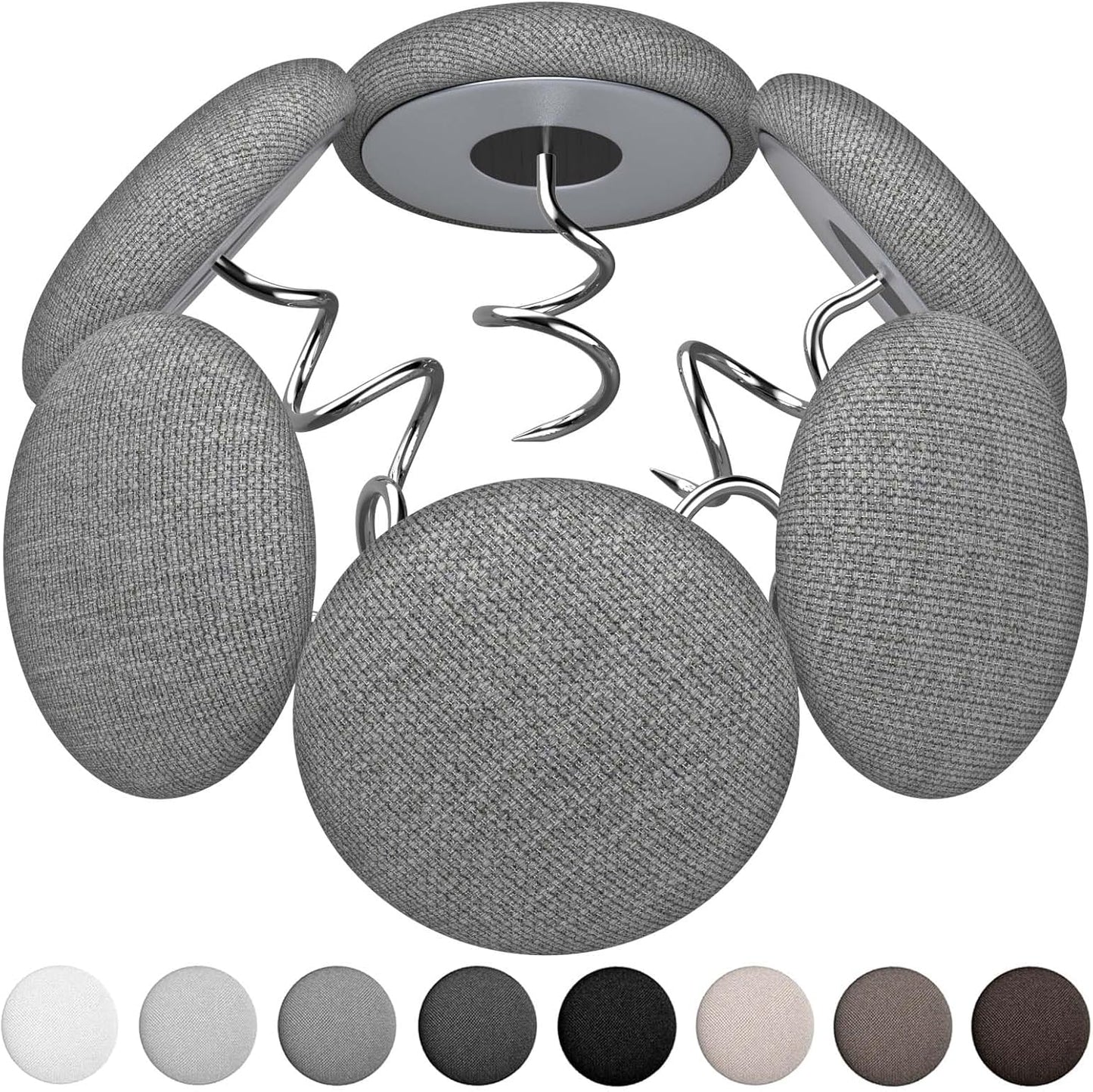 12 Colors Fabric Covered Button Twist Pins Dust Ruffle Pins- for Sofa，Upholstery，Armchair Caddies, Armrest Covers,Bed Skirts, Slipcovers, Headliners (Medium Gray, 12)