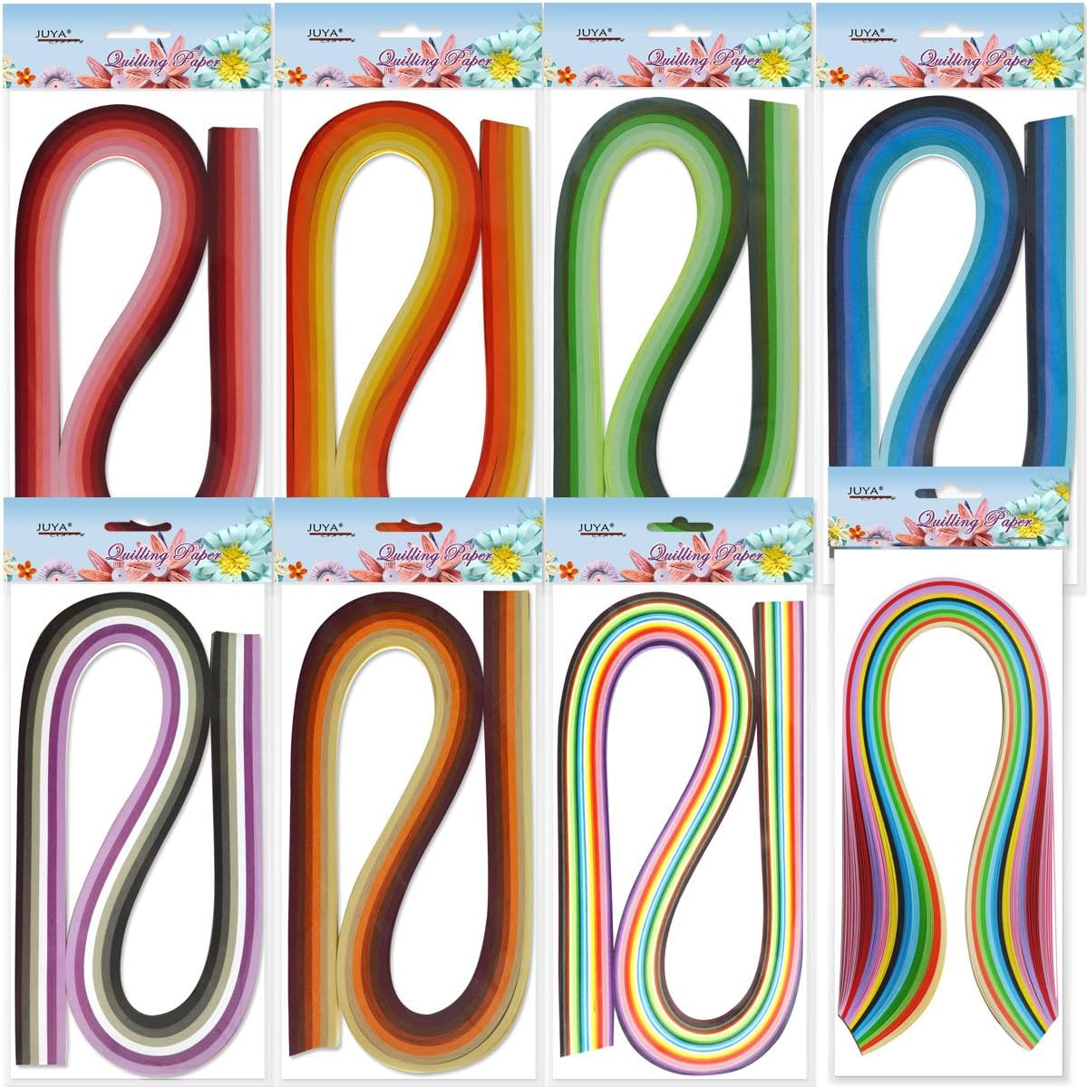 JUYA Paper Quilling Kit with Blue Tools 960 Strips Board Mould Crimper Coach Comb (Paper Width 3mm with Glue)