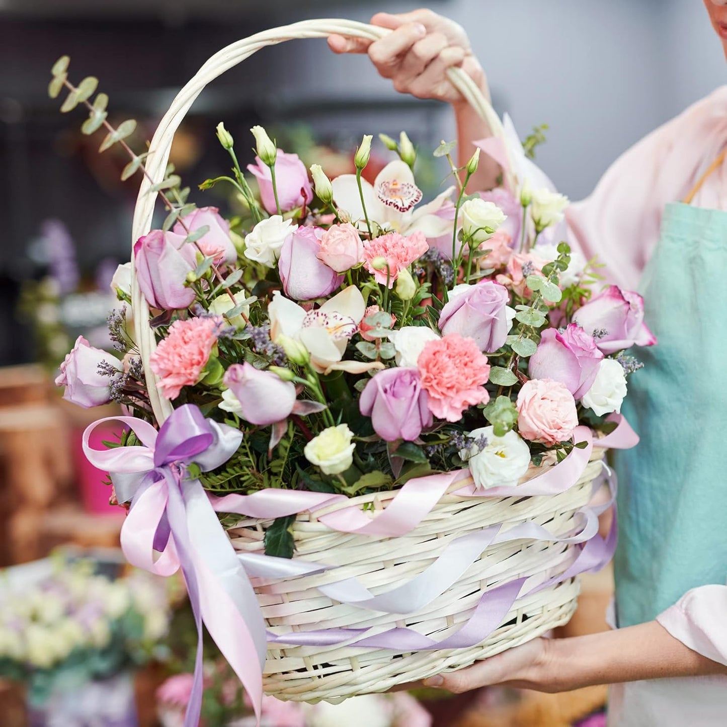 LIUYAXI Pink Satin Ribbon, Double Faced 5/8" X Continuous 25 Yards Ribbons Perfect for Gift Wrapping Bows Bouquet Wedding Craft and More