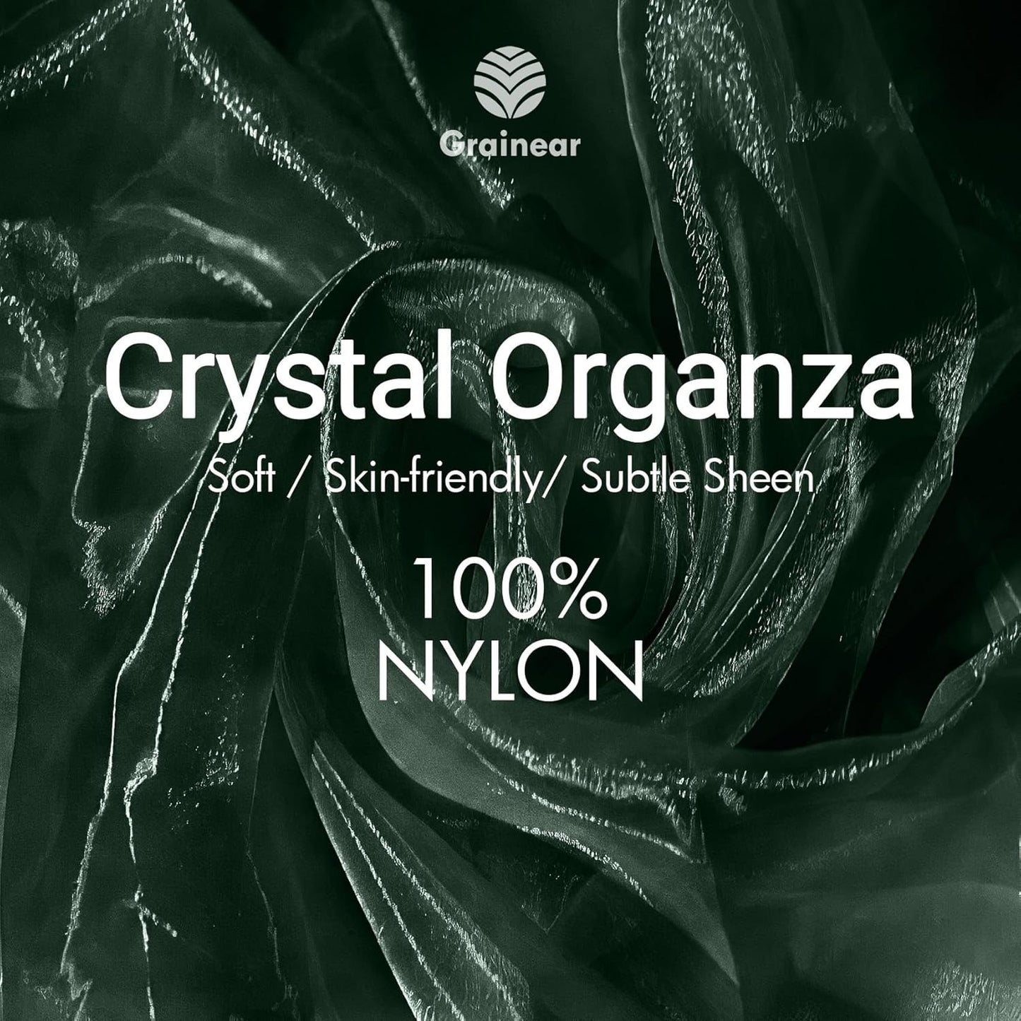 Hunter Green Organza Fabric – 44" x 5 Yards Wide Sheer Tulle for Wedding Arch Draping, Gowns, Table Runners, Party Decor, Curtains & DIY Crafts – Translucent Fabric for Elegant Projects