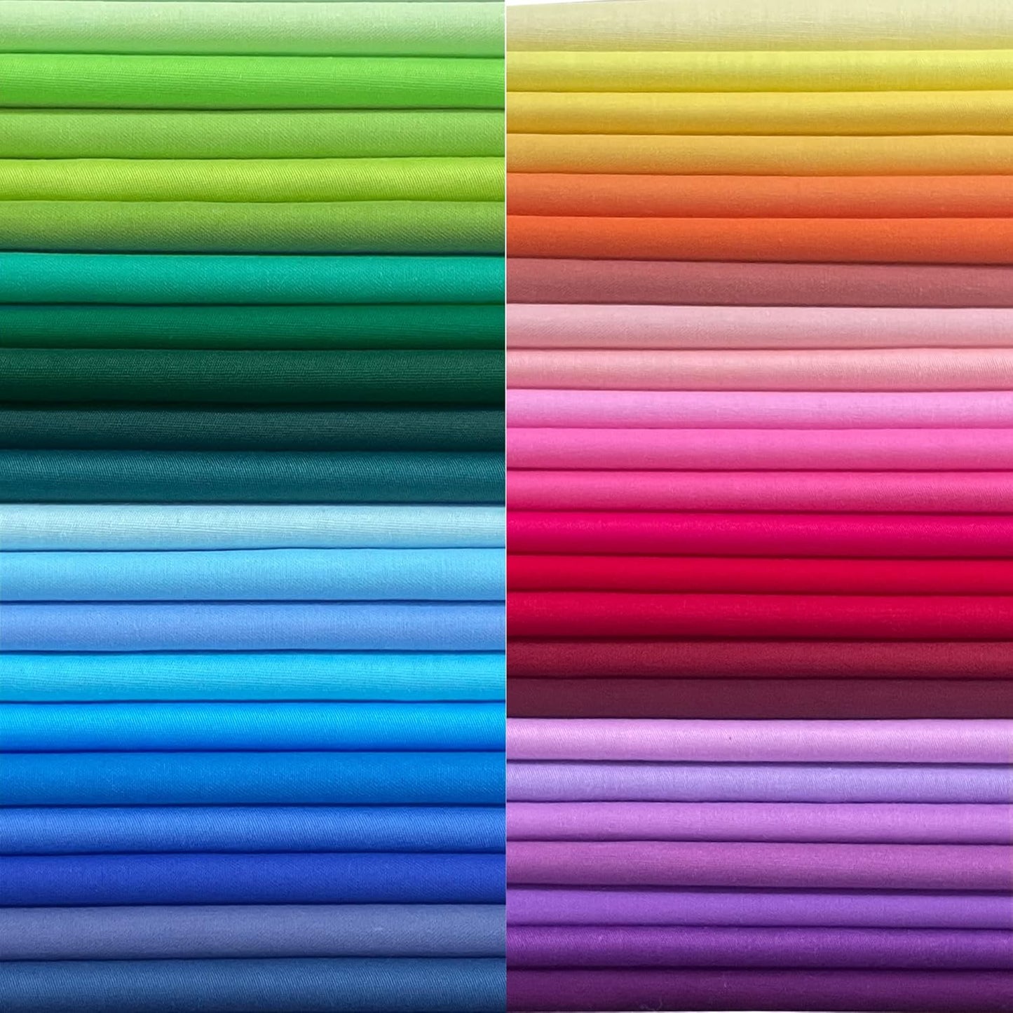 HANPATQUI 50PCS 8 x 8 inch Solid 100% Cotton Fat Quarters Fabric for Sewing and Quilting Bundles Precut Fabric Square for DIY Craft Patchwork