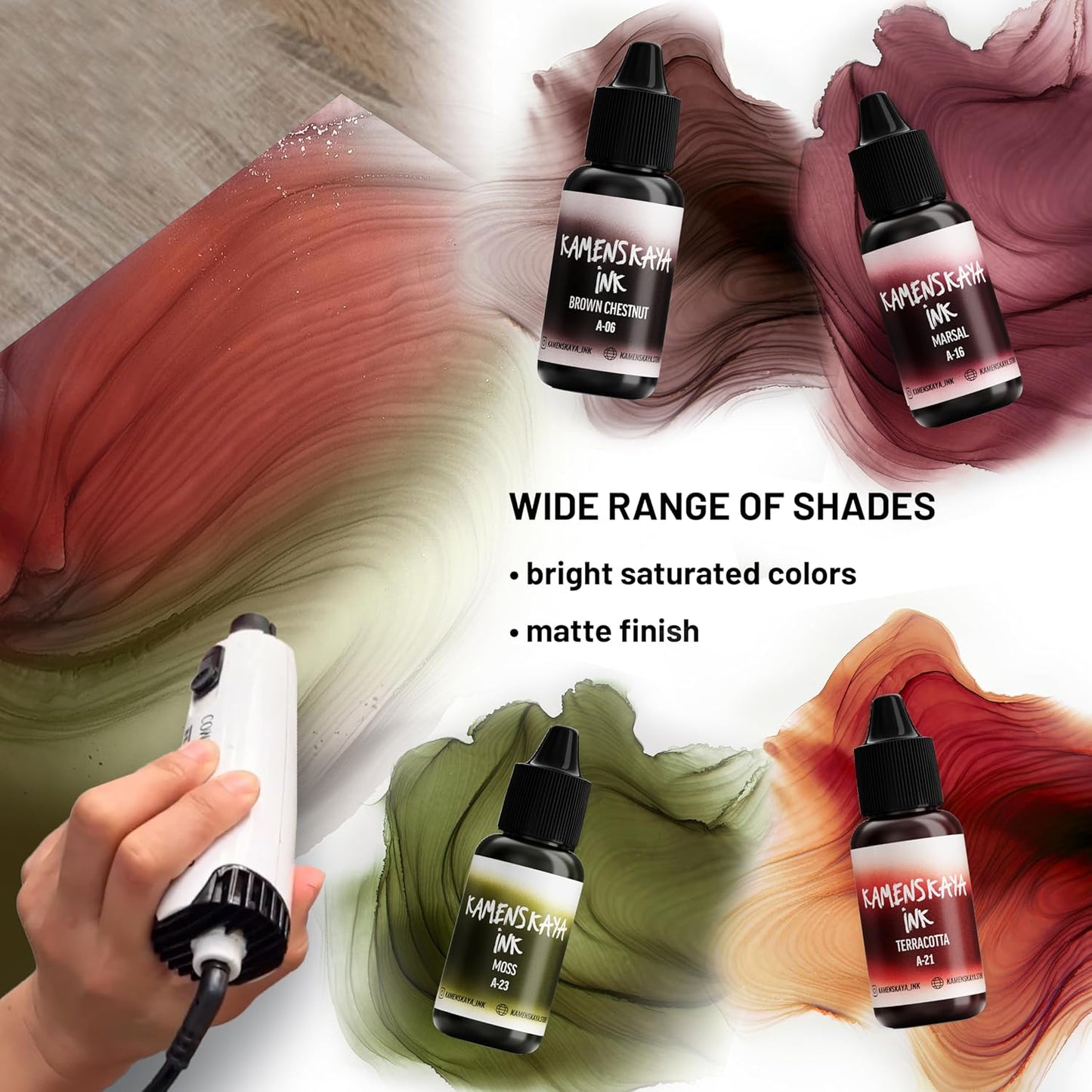 Alcohol Ink Set - 34 Color Variations - Set #30-4 Alcohol Inks x 0.51 fl oz (15 ml)