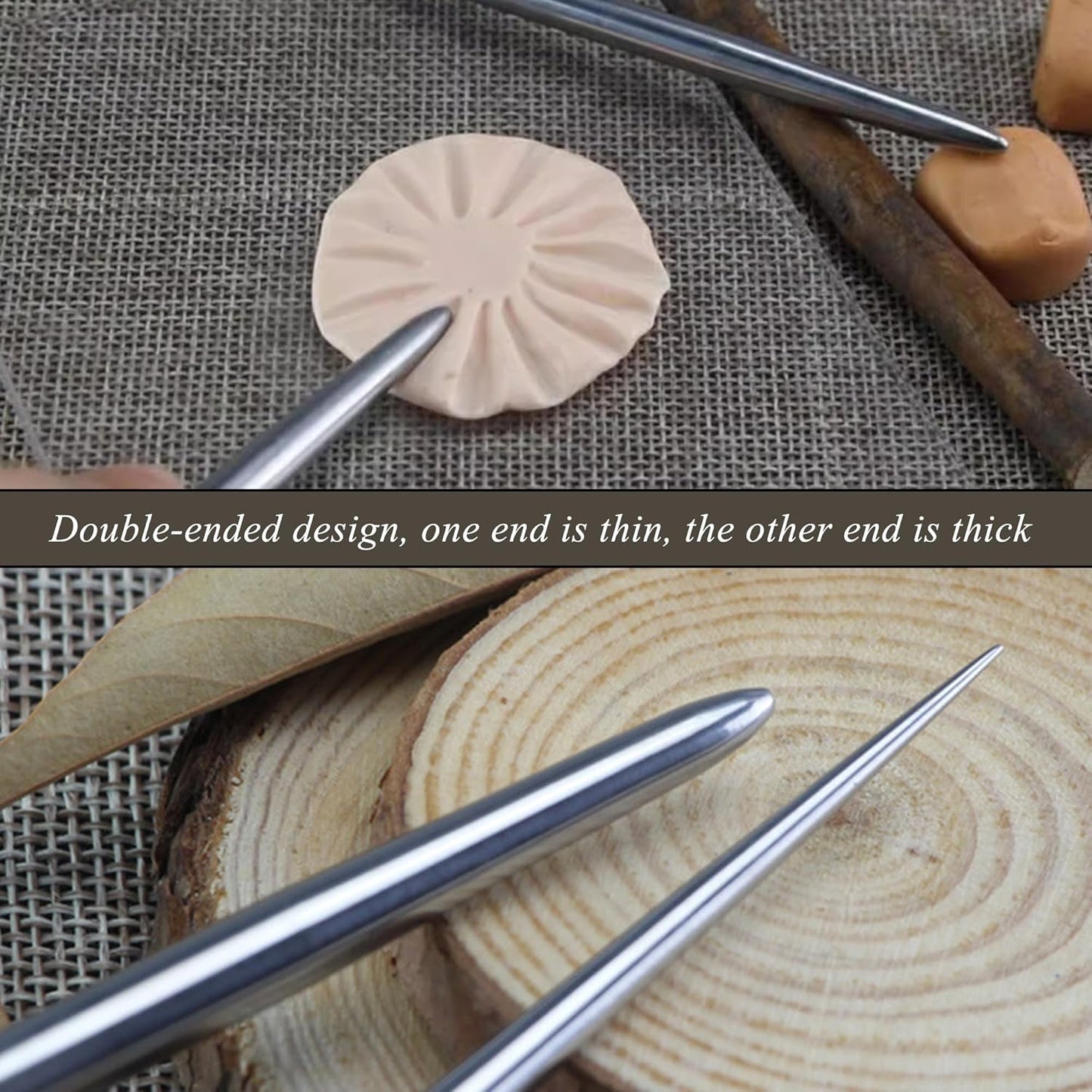 1 PCS Clay Needle Tools Sculpting Ceramics Pottery Carving Tools for Model Clay Supplies,Stainless Steel Ceramic & Pottery Needle Tools 5.9 Inch Texture Needle Pottery Scoring Tool,Silver, LXLVOUEG