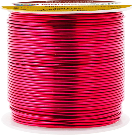 Mandala Crafts 18 Gauge Anodized Aluminum Craft Wire for Jewelry Making - 100 FT Colored Flexible Raspberry Wire - Bendable for Bonsai Armature Crafting Sculpting