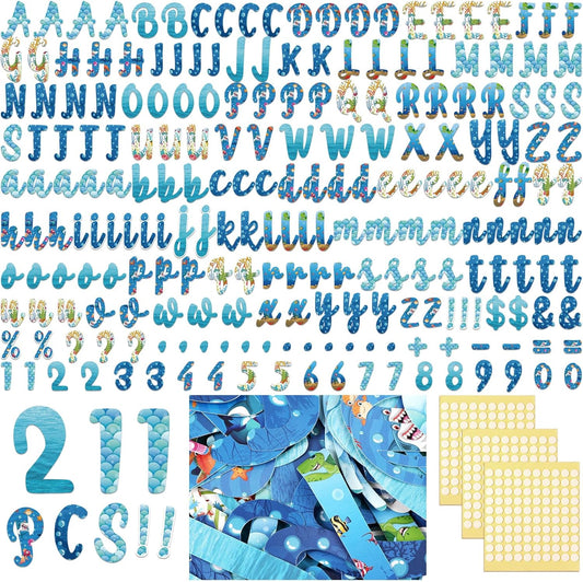 221 Pcs Bulletin Board Letters Round Alphabet Number Punctuation Symbol Combo Letter Cutouts Classroom Decoration for School Classroom Chalkboard Poster Board